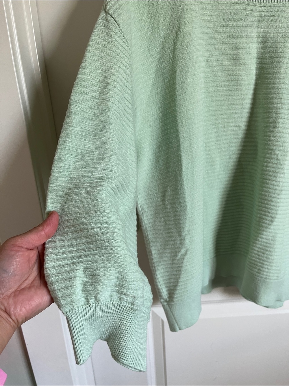 Talbots Soft Mint Ribbed Crewneck Sweater - Picture 5 of 9